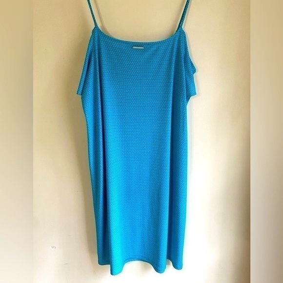 Michael Kors Dress Medium blue Floral Cold Shoulder Mini Shift EUC beautiful!!! - Picture 12 of 13